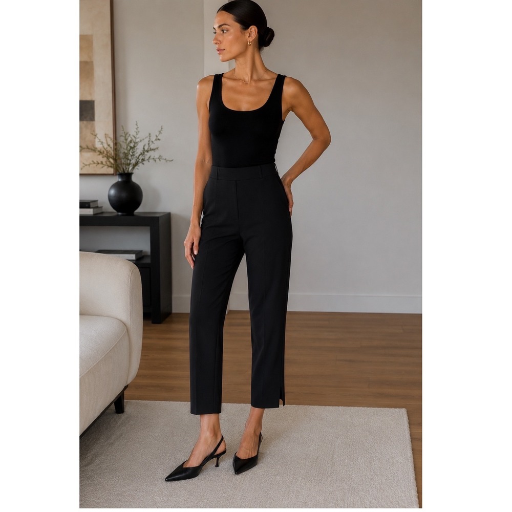 Marithé François‎ Girbaud Black Cropped Ankle Trousers Womens US 6 Minimalist